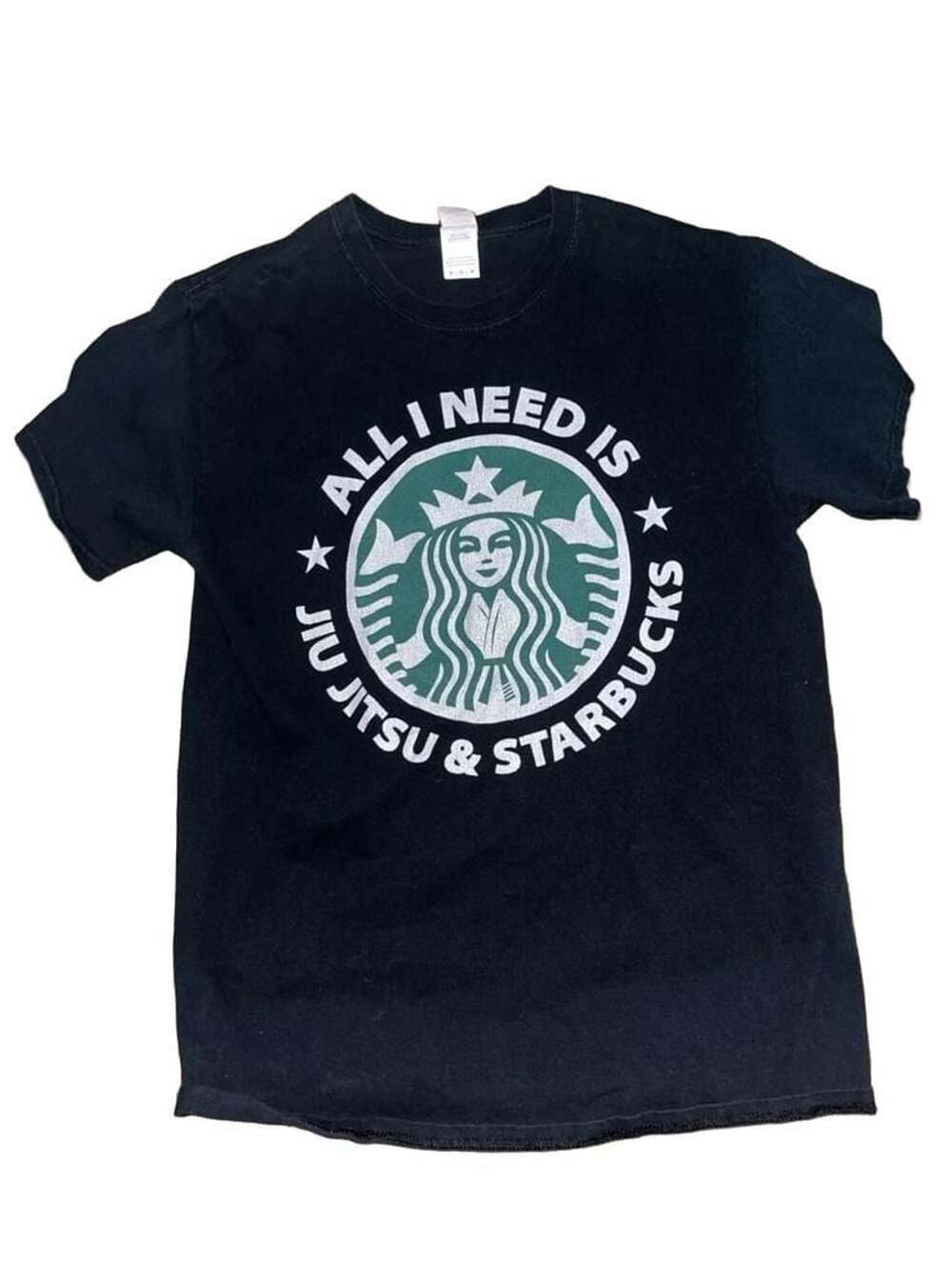 Starbucks All I Need Is Jiu Jitsu Size M Black T-Shirt